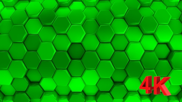 Animated Green Honeycombs