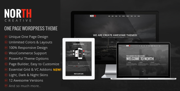 North - One Word Page Parallax Theme WordPress