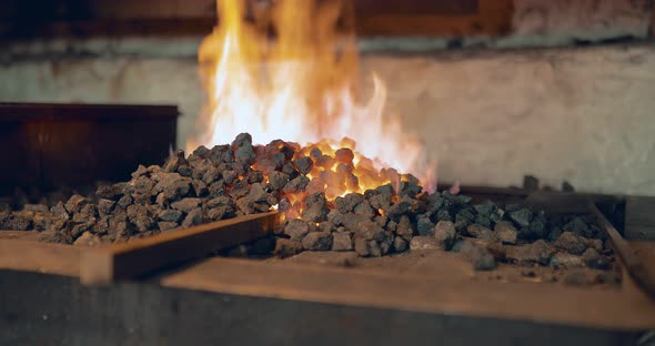 Metal is Heated in a Furnace