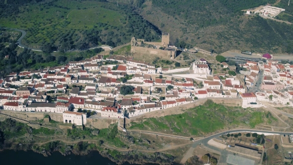 Aerial View of the Fortified Town