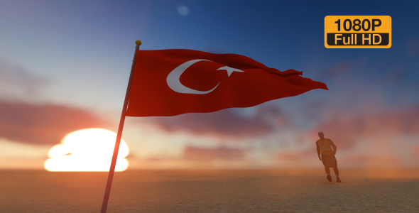 Turkey Flag and Walking Man