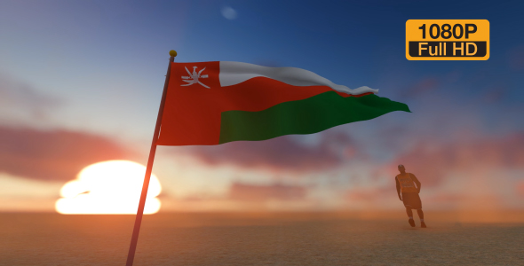 Oman Flag and Walking Man