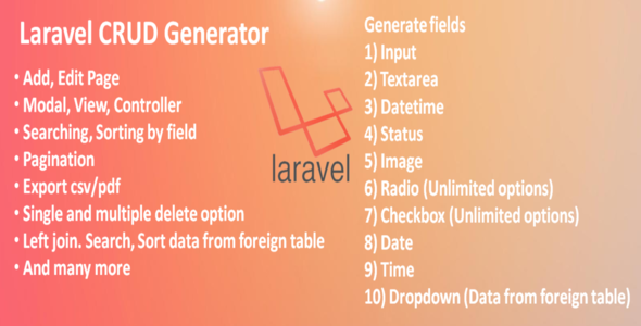 Laravel CRUD Generator