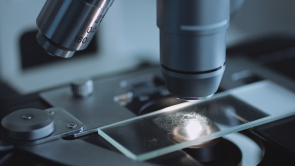 View of Glass Under Microscope