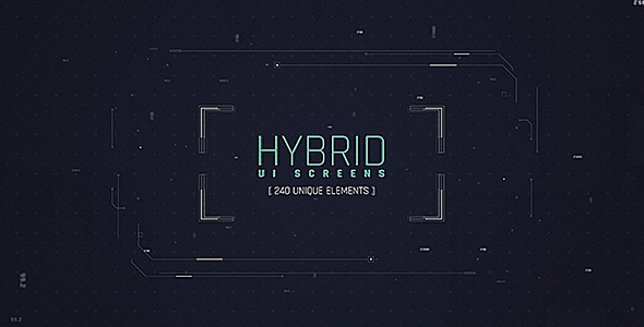 Hybrid Ui Screens/ HUD Pack/ Broadcast 240 Elements/ Digital/ Sci-fi Interface/ Technology/ Iron man