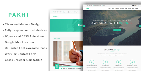 Pakhi Onepage Creative Agency Responsive Template