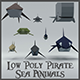 Low Poly Pirate Sea Animals - 3DOcean Item for Sale