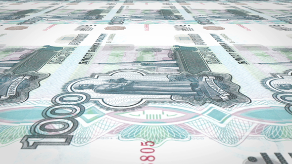 Banknotes of One Thousand Russians Rubles