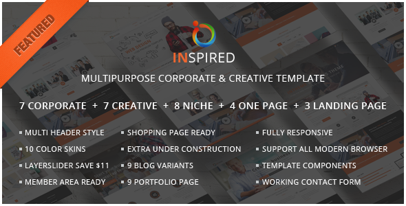 Inspired Multipurpose corporate and creative template