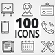 100 Clean Line Icons Pack - VideoHive Item for Sale