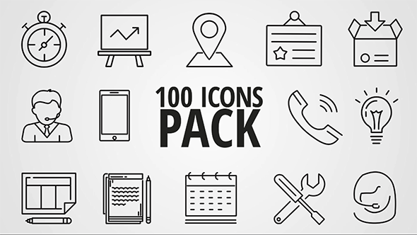 100 Clean Line Icons Pack