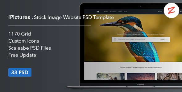 iPictures Stock Image Website PSD Template