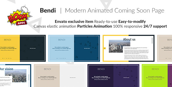 Bendi - Modern animated coming soon page