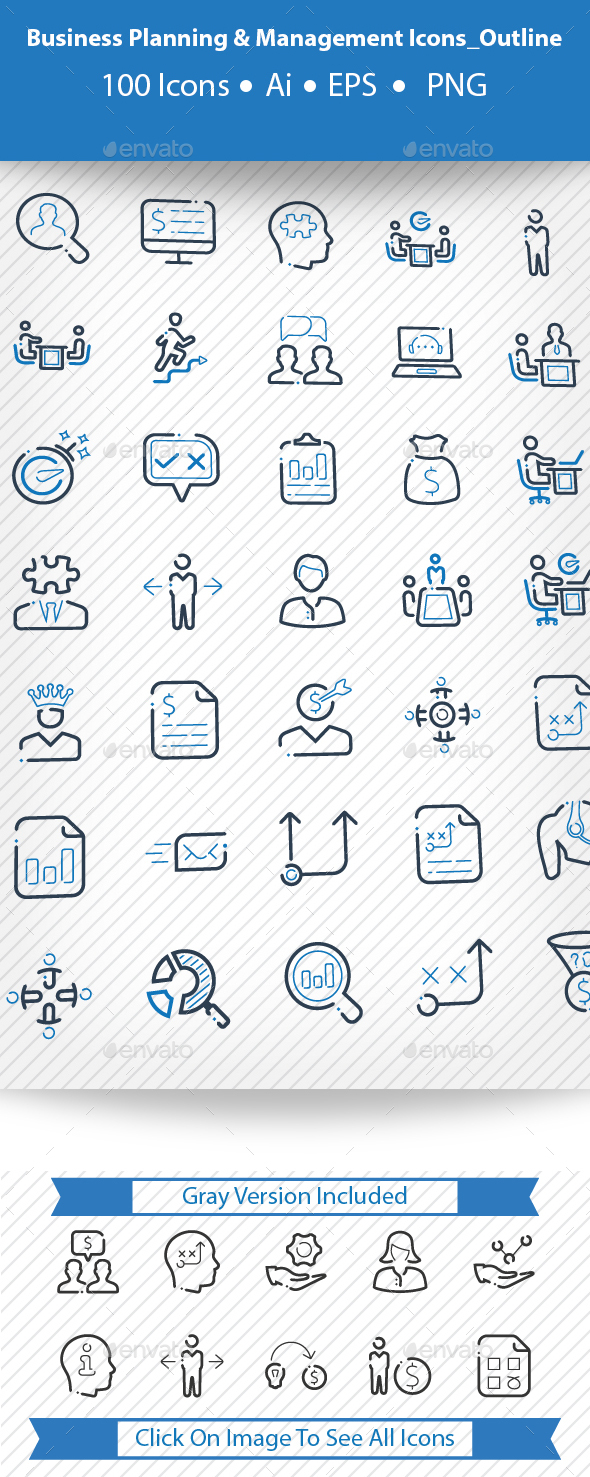 Business Planning & Management Icons_Outline