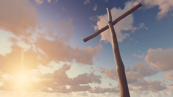 Old Wooden Cross - Sunset alt
