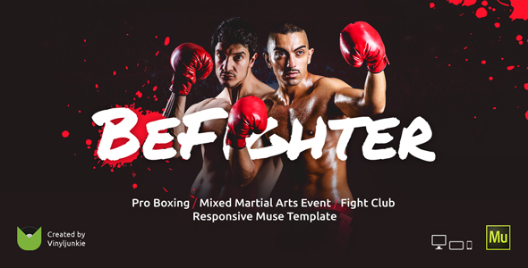 BeFighter - wydarzenie bokserskie / mieszane sztuki walki / szablon Fight Club Responsive Muse