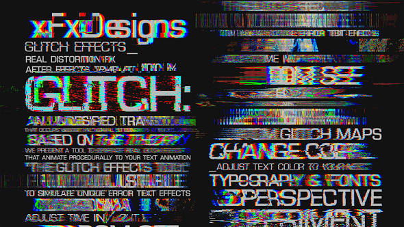 Glitch Text Effects Toolkit + 30 Title Animation Presets