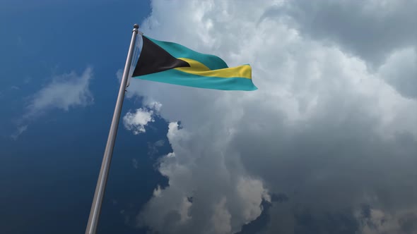 Bahamas Flag Waving - 4K