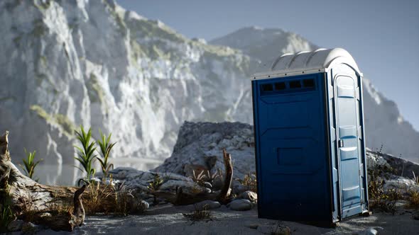 Portable Mobile Toilet in the Beach