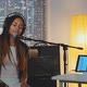 Attractive Mixed-race Girl Emotionally Singing Into Microphone in Home Studio - VideoHive Item for Sale