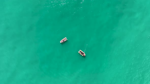 Fishing Near The Shore Sea Aerial View 4 K