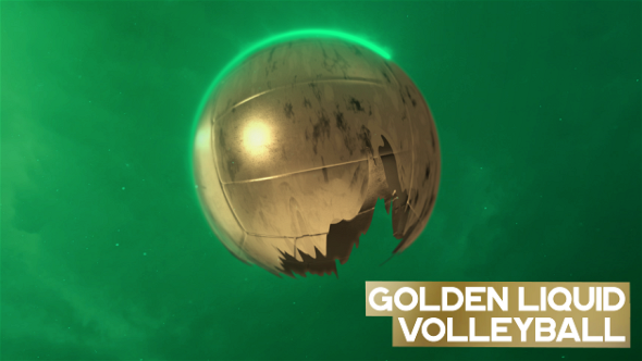 3D Golden Volleyball alt