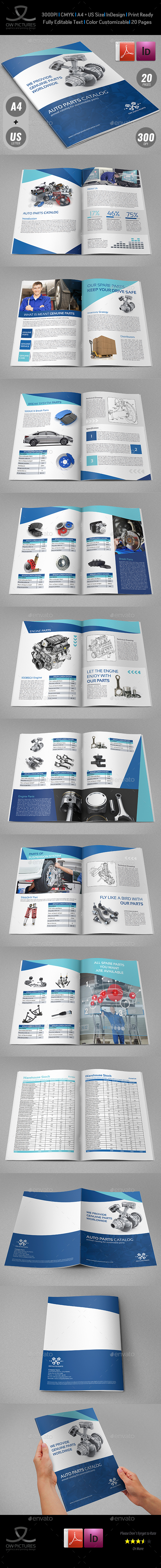 Auto Parts Catalog Brochure Template - 20 Pages