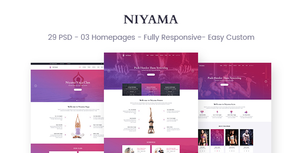 Niyama | Multipurpose Yoga & Gym, Dance Psd Templates