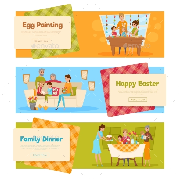 Easter Holiday Banners Set
