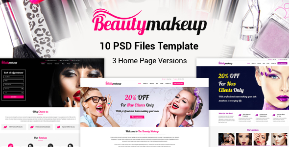 Beauty Makeup - Multipurpose Salon PSD Template