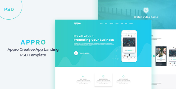 APPRO -  App Landing PSD Template