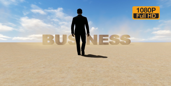 Creative Business Text and Walking Businessman