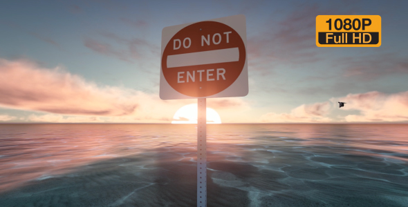 Do not Enter Sign and Ocean