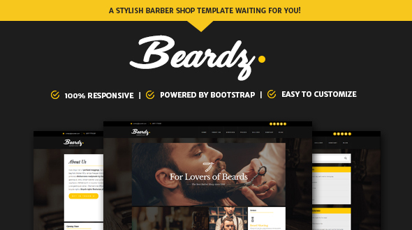Beardz: Barbershop, Barbers & Hair Salon Interactive Template