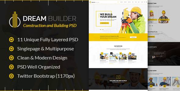 Dream Builder - Construction PSD Template