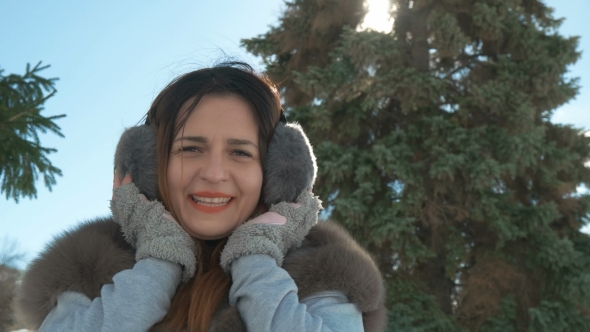 Beautiful Girl Smiling in Winter