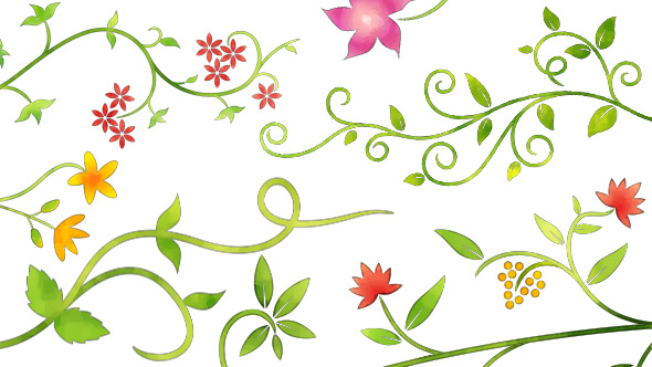 6 Floral Ornamental Animations - Water Color Style alt