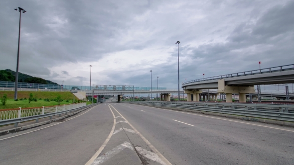 Traffic on Road M-27 Sochi Adler, Russia