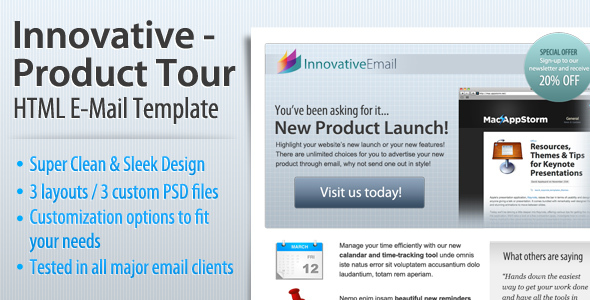 Innovative - Product Tour HTML Email Template