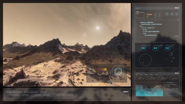 Digital Display Sci-Fi HUD - Surface of an Alien Planet