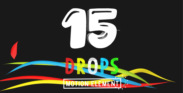 15 3D Drops Motion Elements Pack