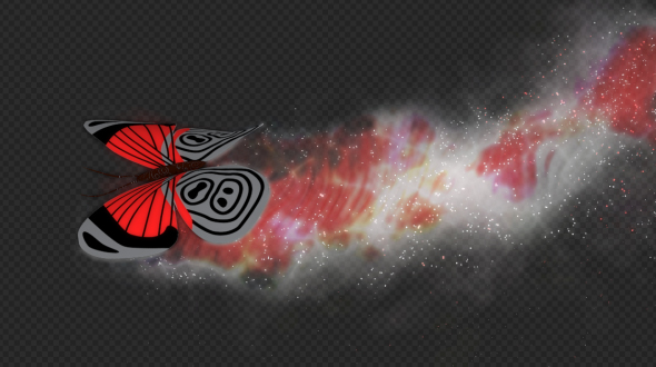 Red Dark Butterfly Dynamic Flying Particle Tail V2 alt