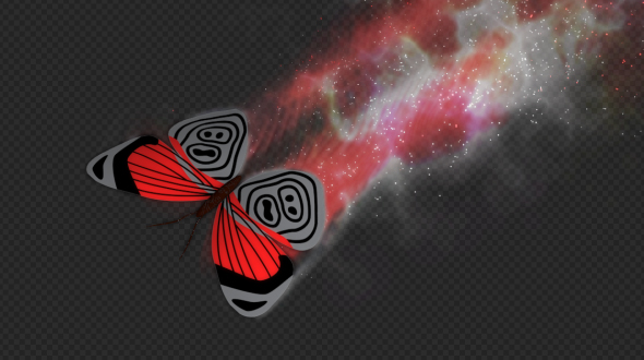 Red Dark Butterfly Dynamic Flying Particle Tail V3 alt