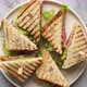 Tasty and Fresh Club Sandwich Served on White Ceramic Plate - VideoHive Item for Sale