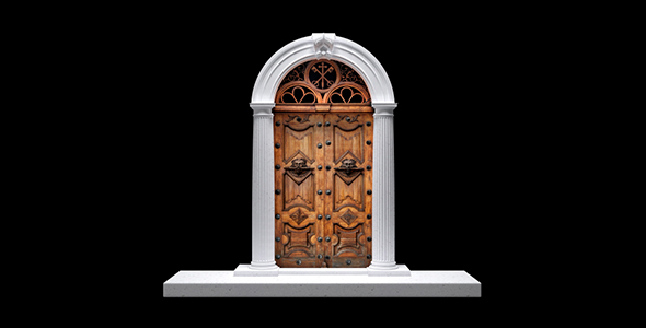 Wooden Doors In The Architectural Arch