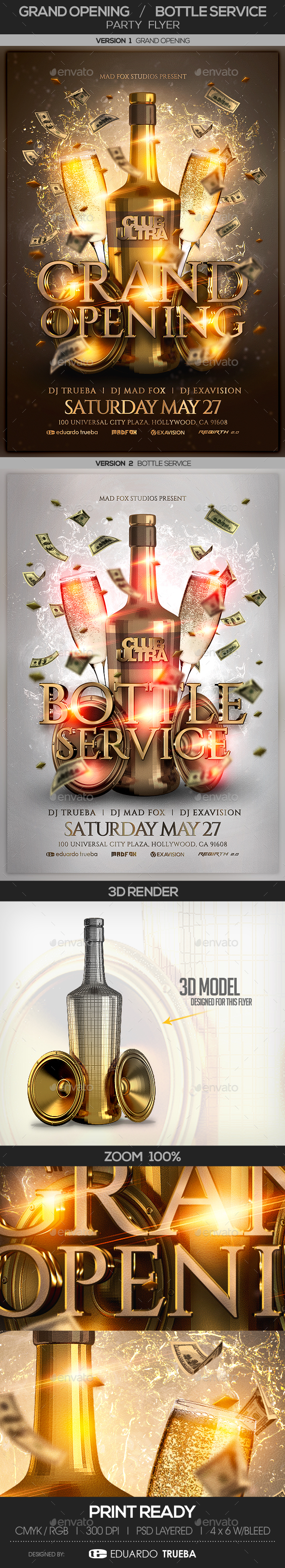 Grand Opening & Bottle Service Party Flyer