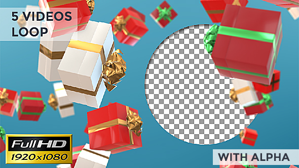 Xmas Gift Boxes Loop Background