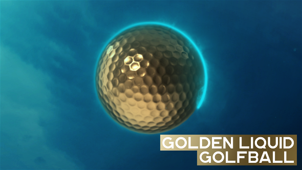 3D Golden Golf Ball