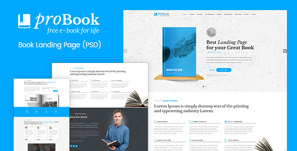 ProBook - Book Landing Page PSD