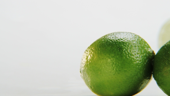 Limes. Camera Moving From Left To Right